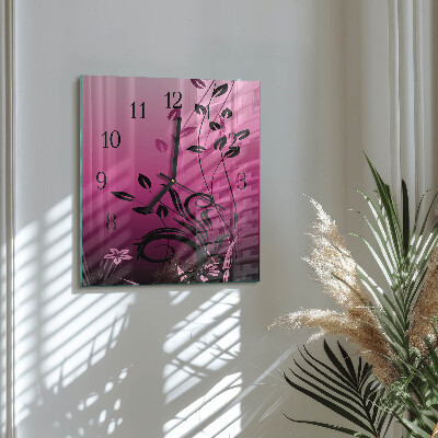 Orologio quadrato Arte floreale