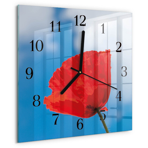 Orologio quadrato Papavero