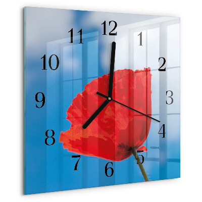 Orologio quadrato Papavero