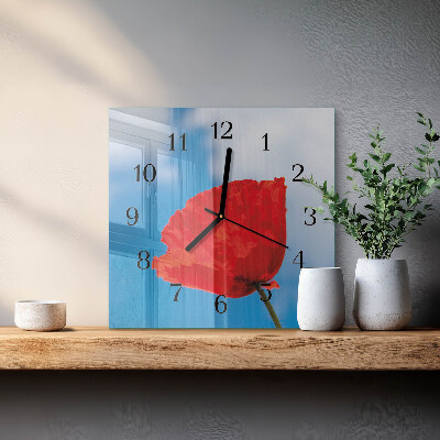 Orologio quadrato Papavero