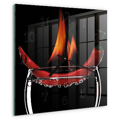 Orologio quadrato Fuoco di peperoncino