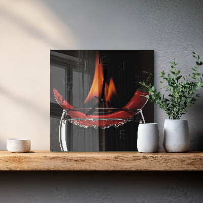Orologio quadrato Fuoco di peperoncino