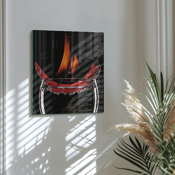 Orologio quadrato Fuoco di peperoncino