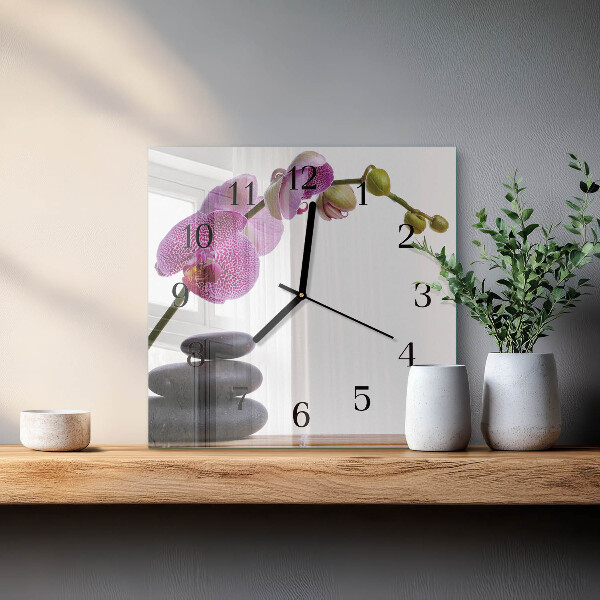 Orologio quadrato Orchidea
