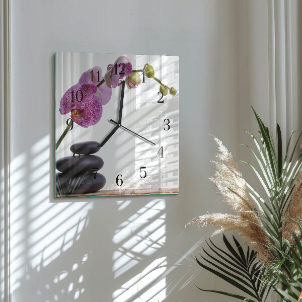 Orologio quadrato Orchidea