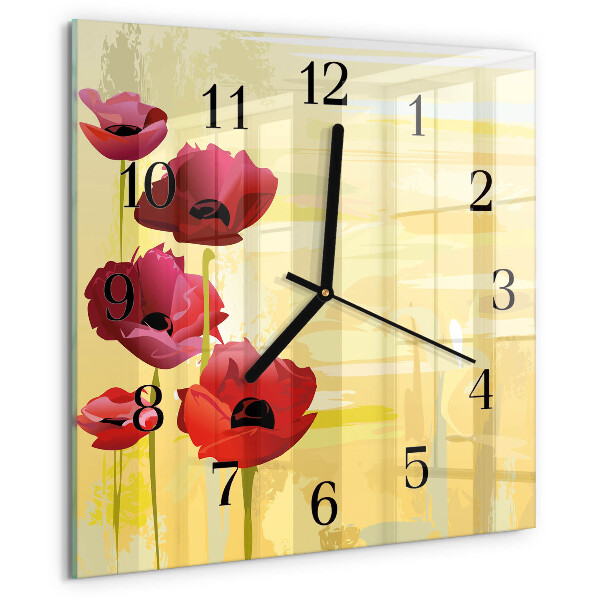 Orologio quadrato Papaveri
