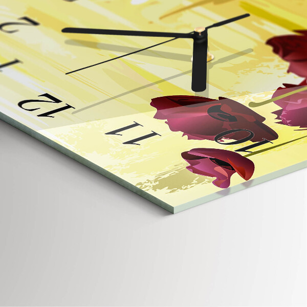 Orologio quadrato Papaveri