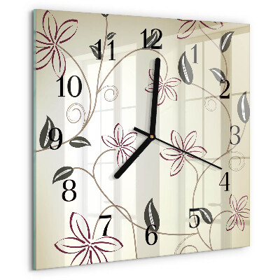 Orologio quadrato Arte floreale