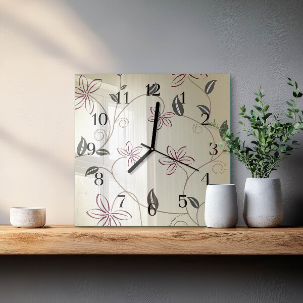 Orologio quadrato Arte floreale