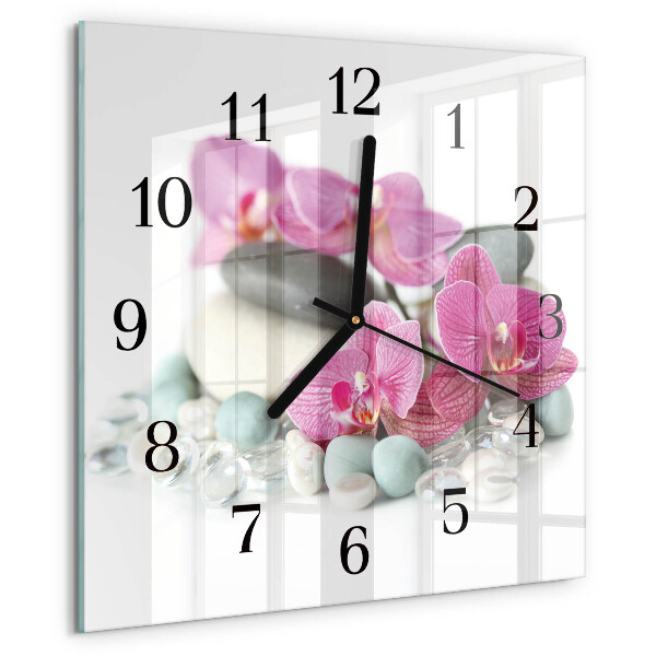 Orologio quadrato Orchidee