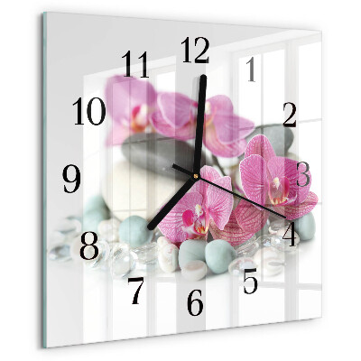 Orologio quadrato Orchidee