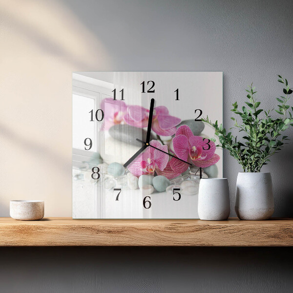 Orologio quadrato Orchidee