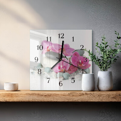 Orologio quadrato Orchidee