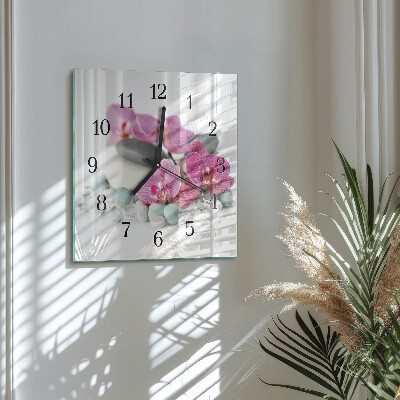 Orologio quadrato Orchidee