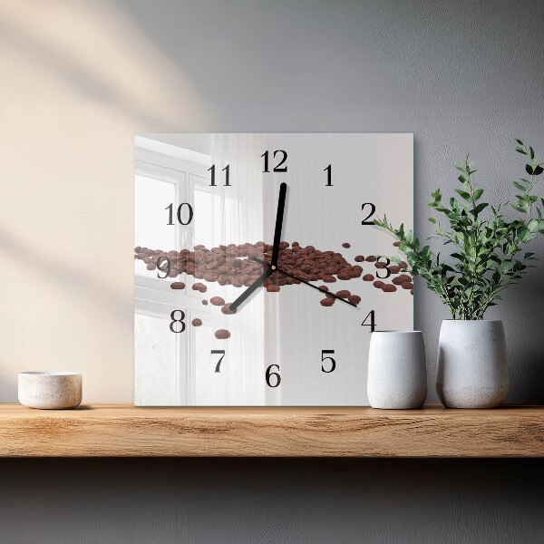 Orologio quadrato chicchi di caffè
