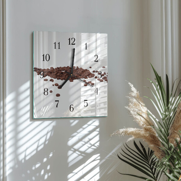 Orologio quadrato chicchi di caffè