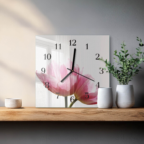 Orologio quadrato Tulipani