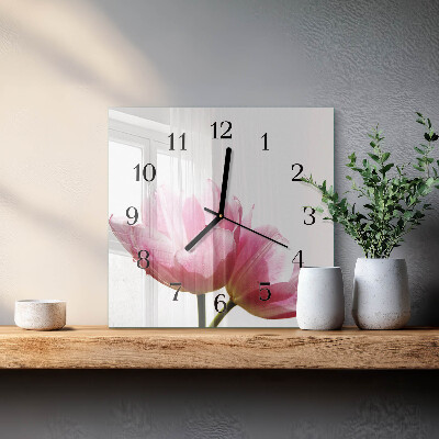 Orologio quadrato Tulipani