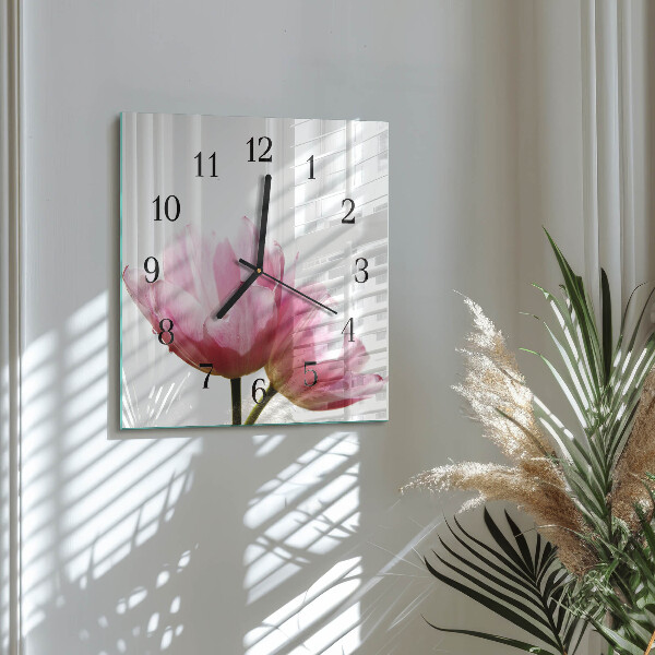 Orologio quadrato Tulipani