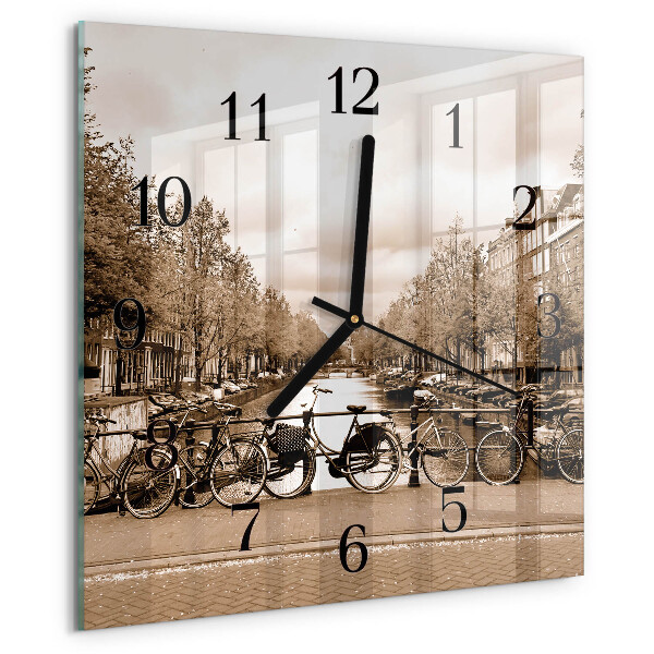 Orologio quadrato Amsterdam Seppia