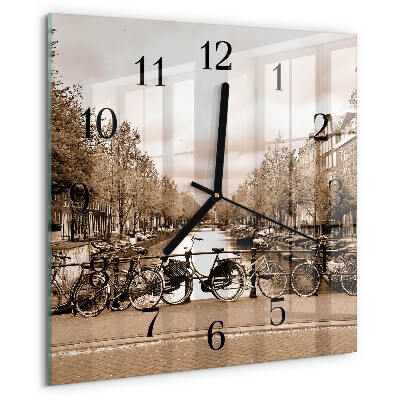 Orologio quadrato Amsterdam Seppia