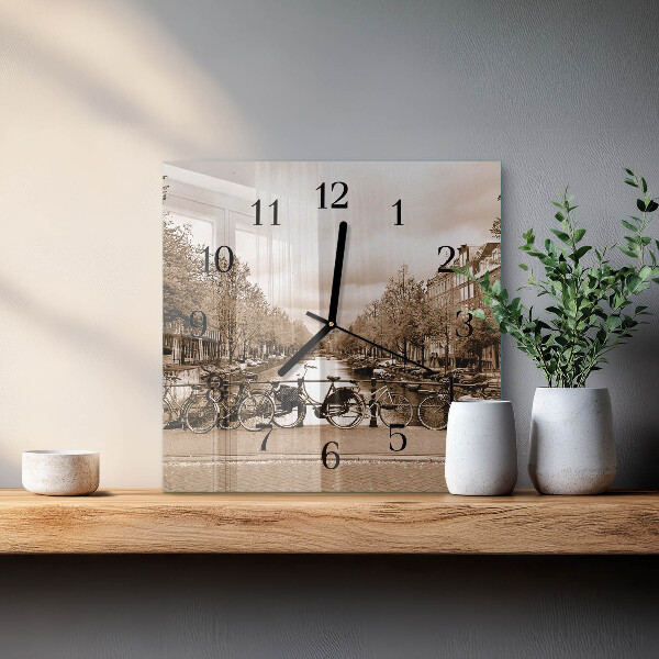 Orologio quadrato Amsterdam Seppia