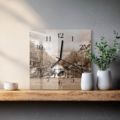 Orologio quadrato Amsterdam Seppia