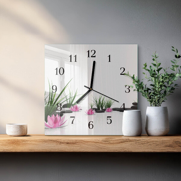 Orologio quadrato Fiore di loto