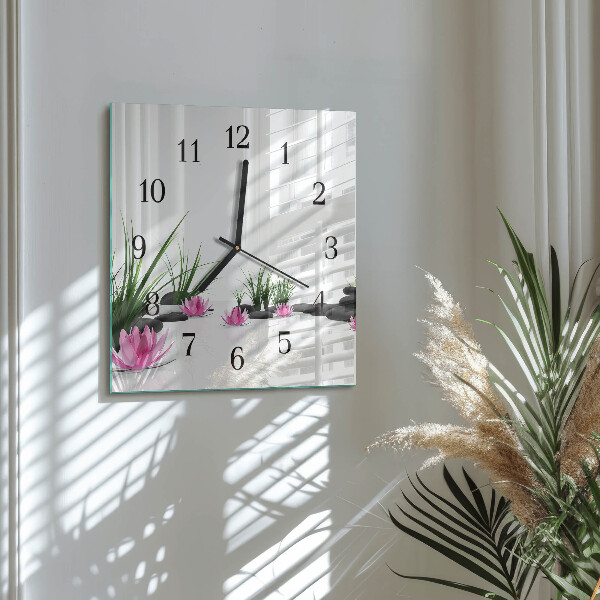 Orologio quadrato Fiore di loto