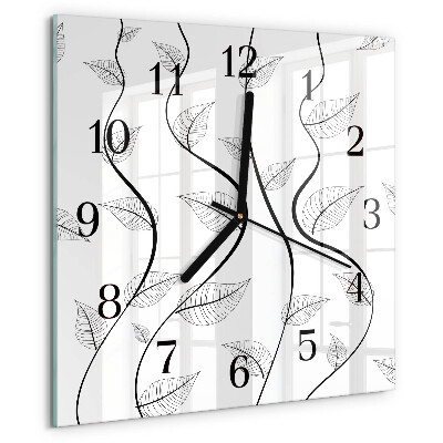 Orologio quadrato L'arte delle foglie