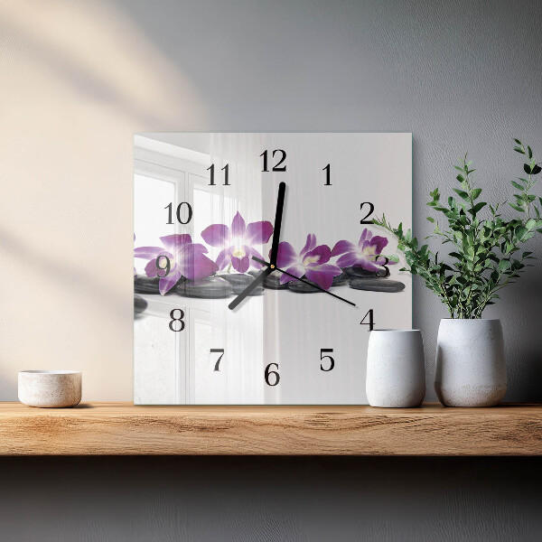 Orologio quadrato Orchidea