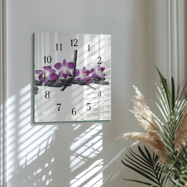 Orologio quadrato Orchidea