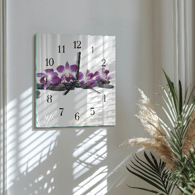 Orologio quadrato Orchidea