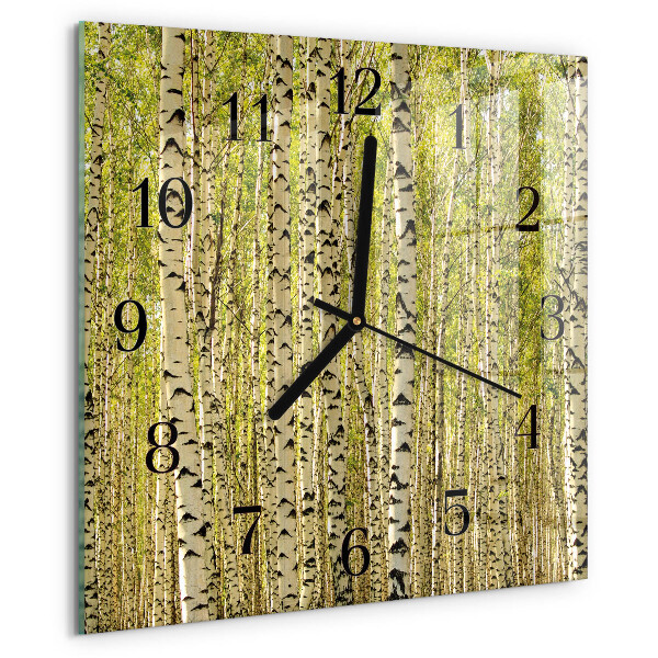 Orologio quadrato Foresta di betulle