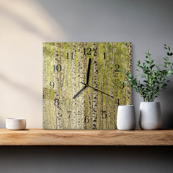 Orologio quadrato Foresta di betulle