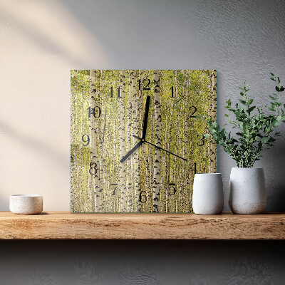 Orologio quadrato Foresta di betulle