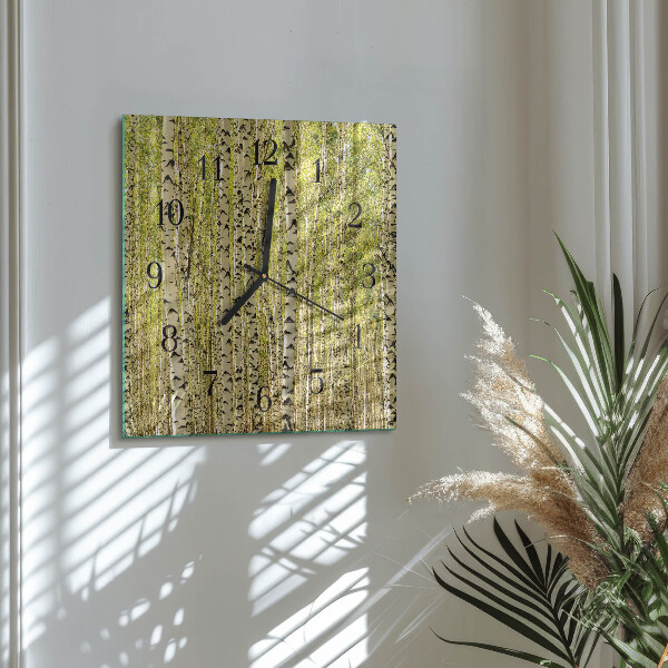 Orologio quadrato Foresta di betulle