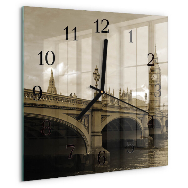 Orologio quadrato Ponte Sepia