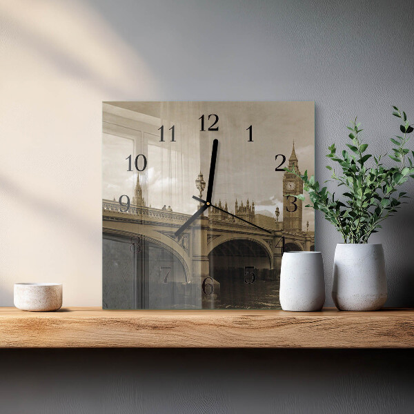 Orologio quadrato Ponte Sepia