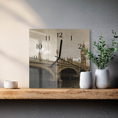 Orologio quadrato Ponte Sepia