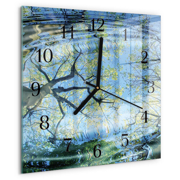 Orologio quadrato Alberi Acqua