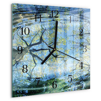 Orologio quadrato Alberi Acqua