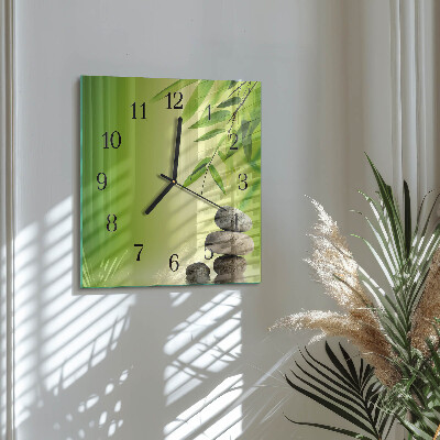 Orologio quadrato Pietre di bambù