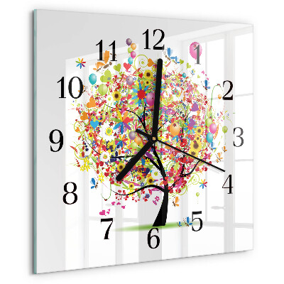 Orologio quadrato Albero colorato