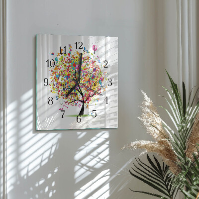 Orologio quadrato Albero colorato