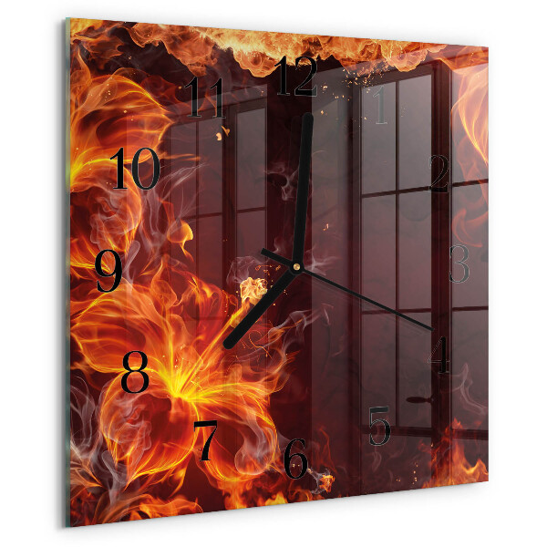 Orologio quadrato Fiori di fuoco