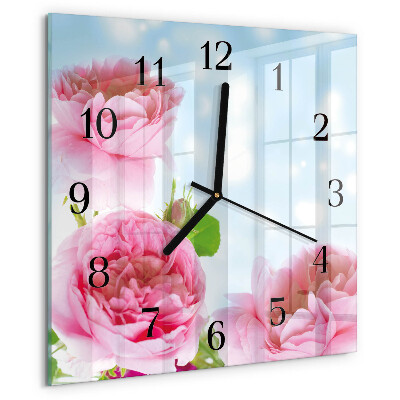 Orologio quadrato Peonie