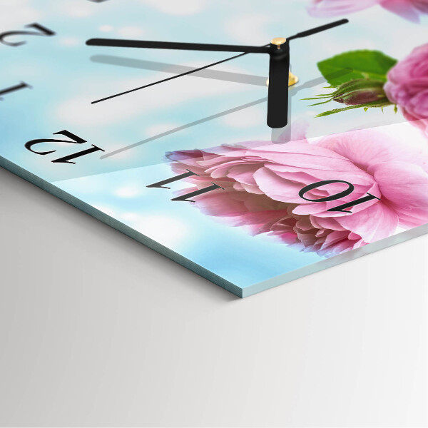 Orologio quadrato Peonie