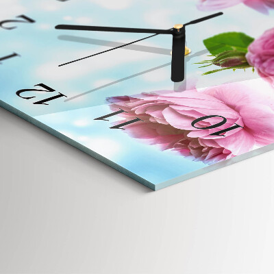 Orologio quadrato Peonie