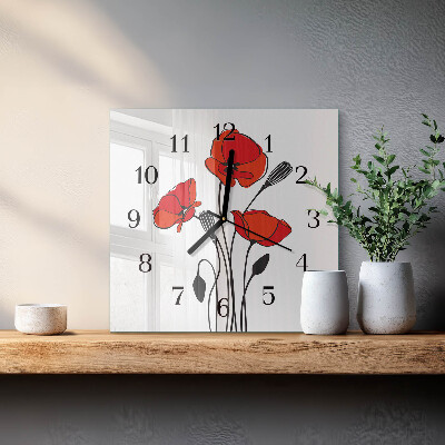 Orologio quadrato Papavero